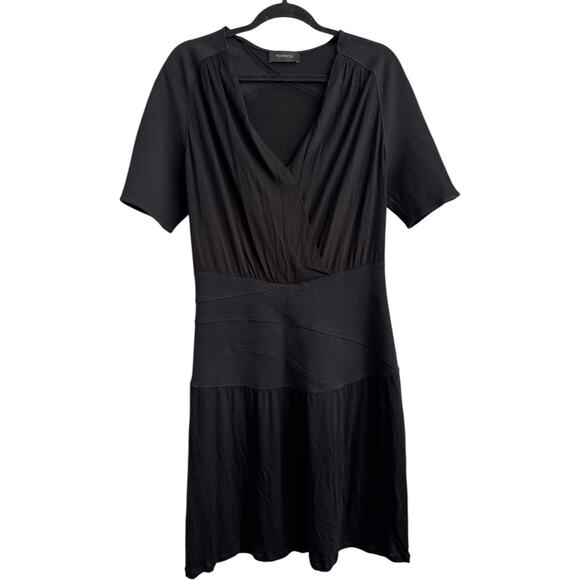 THAKOON black bandage short sleeved midi V neck dress 10 - Picture 1 of 16